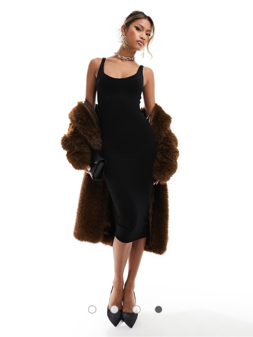 Naked Wardrobe Sculpt Tank Midi Dress - Black
